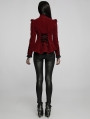 Red Vintage Gothic Lace Velvet Short Coat for Women