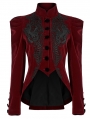 Red Vintage Gothic Lace Velvet Short Coat for Women