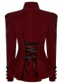 Red Vintage Gothic Lace Velvet Short Coat for Women