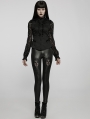 Black Gothic Sexy Hollow-out Lace Applique Daily Leggings for Women