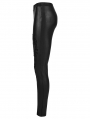 Black Gothic Sexy Hollow-out Lace Applique Daily Leggings for Women