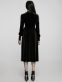 Black Gothic Vintage Lace Collar Velvet Long Sleeve Dress