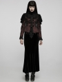 Black and Red Vintage Gothic Gorgeous Striped Lace Short Jacket for Women