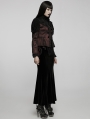 Black and Red Vintage Gothic Gorgeous Striped Lace Short Jacket for Women
