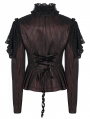 Black and Red Vintage Gothic Gorgeous Striped Lace Short Jacket for Women