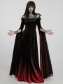 Black and Red Gothic Victorian Off-the-Shoulder Velvet Ball Gown