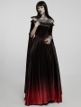 Black and Red Gothic Victorian Off-the-Shoulder Velvet Ball Gown