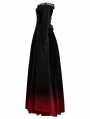 Black and Red Gothic Victorian Off-the-Shoulder Velvet Ball Gown