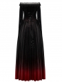 Black and Red Gothic Victorian Off-the-Shoulder Velvet Ball Gown
