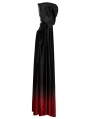 Black and Red Gothic Velvet Gorgeous Long Gradient Cloak for Women