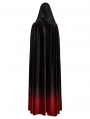 Black and Red Gothic Velvet Gorgeous Long Gradient Cloak for Women