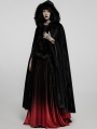 Black Gothic Faux Rabbit Fur Long Cloak for Women