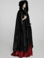 Black Gothic Faux Rabbit Fur Long Cloak for Women