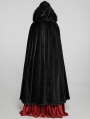 Black Gothic Faux Rabbit Fur Long Cloak for Women