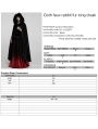 Black Gothic Faux Rabbit Fur Long Cloak for Women