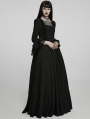 Black Vintage Gothic Victorian Square Neck Long Sleeve Gown