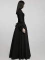 Black Vintage Gothic Victorian Square Neck Long Sleeve Gown