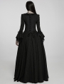 Black Vintage Gothic Victorian Square Neck Long Sleeve Gown