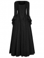 Black Vintage Gothic Victorian Square Neck Long Sleeve Gown