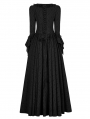 Black Vintage Gothic Victorian Square Neck Long Sleeve Gown