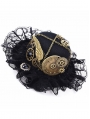 Black Gothic Steampunk Gear Lace Cosplay Hat Headdress