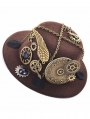 Brown Steampunk Gear Retro Lolita Cosplay Hat Headdress