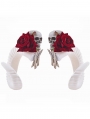 Black Gothic Lolita Rose Devil Horn Skull Hairpin