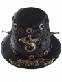 Black and Broze Gothic Punk Lace Applique Hat Headdress