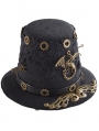 Black and Broze Gothic Punk Lace Applique Hat Headdress