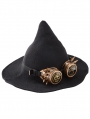 Black Gothic Halloween Steampunk Goggles Pointed Witch Hat