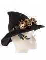 Black Gothic Halloween Steampunk Goggles Pointed Witch Hat