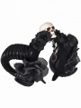 Black Gothic Skull Horn Flower Cosplay Headband