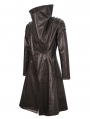 Bronze Gothic Punk Do Old Style PU Leather Long Coat for Men