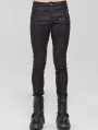 Black Gothic Punk Pentagram Slim Fit Long Pants for Men