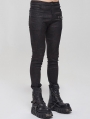 Black Gothic Punk Pentagram Slim Fit Long Pants for Men