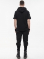 Black Gothic Punk Fashion Loose Chain Long Cargo Pants for Men