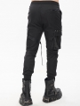 Black Gothic Punk Big Pockets Streetwear Cargo Pants for Men