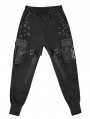 Black Gothic Punk Big Pockets Streetwear Cargo Pants for Men