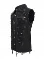 Black Gothic Punk Rock Ripped Sleeveless Shirt for Men