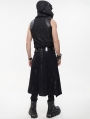 Black Gothic Punk Rock PU Leather Belt Half Skirt for Men