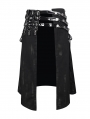 Black Gothic Punk Rock PU Leather Belt Half Skirt for Men