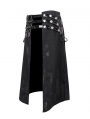 Black Gothic Punk Rock PU Leather Belt Half Skirt for Men