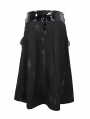 Black Gothic Punk Rock PU Leather Belt Half Skirt for Men