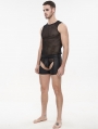 Black Gothic Sexy Lingerie Hollow Out Underwear for Men