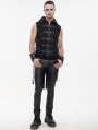 Black Gothic Punk Multi-Buckles Tail Waistcoat for Men