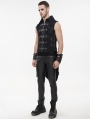 Black Gothic Punk Multi-Buckles Tail Waistcoat for Men