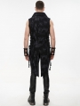 Black Gothic Punk Multi-Buckles Tail Waistcoat for Men