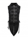 Black Gothic Punk Multi-Buckles Tail Waistcoat for Men