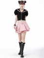 Pink Sweet Grunge Alternative Rebel Heart Bag Pleated Mini Skirt