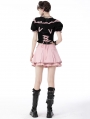 Pink Sweet Grunge Alternative Rebel Heart Bag Pleated Mini Skirt